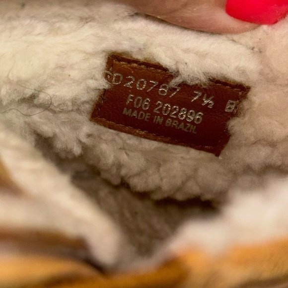 Cole Haan Sherpa Lined Suede Heeled Mules Clogs Women’s 7.5 Cozy Winter Hippie - Picture 12 of 16